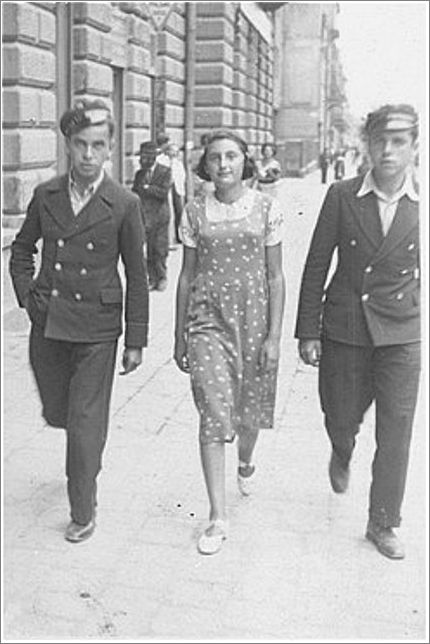 Joshua Heilman, (right) with his brother, Zev and a friend, during a visit to Przemysl